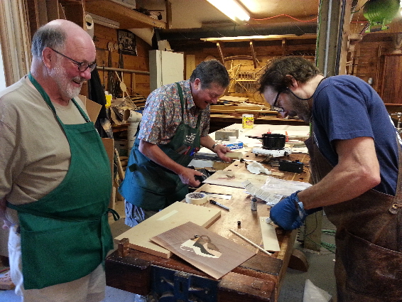 2014 Marquetry Class 31 FINAL DAY STUDENTS WORKING ON PROJECTS EMAIL SIZE