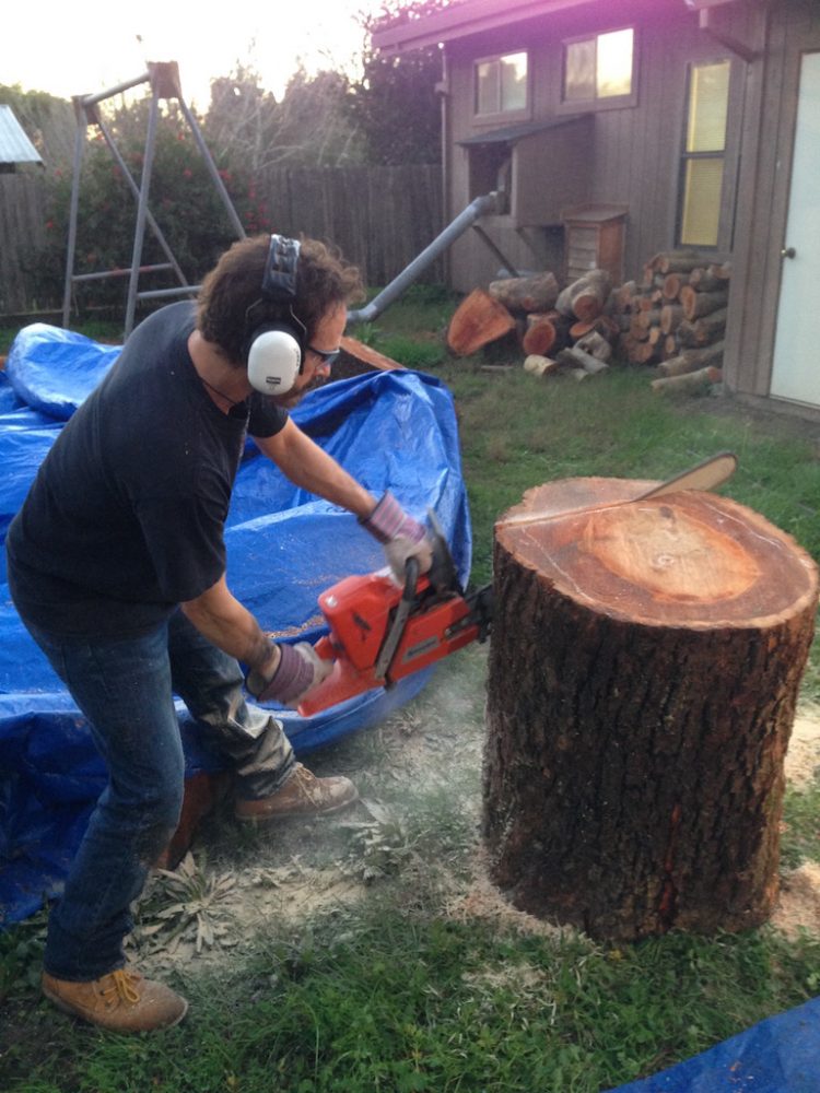 DAVID WITH CHAINSAW WOOD